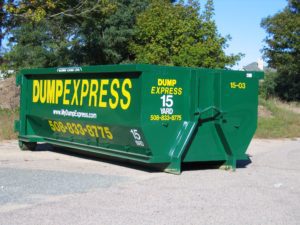 Dumpster rental cape cod parked on a pavement