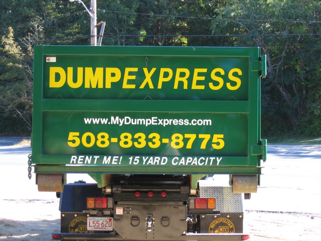 Dumpster rental cape cod ma container on a truck