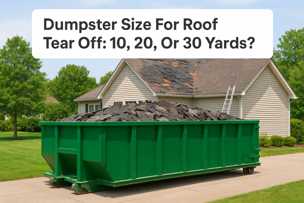 Dumpster Size For Roof Tear Off: 10, 20, Or 30 Yards?