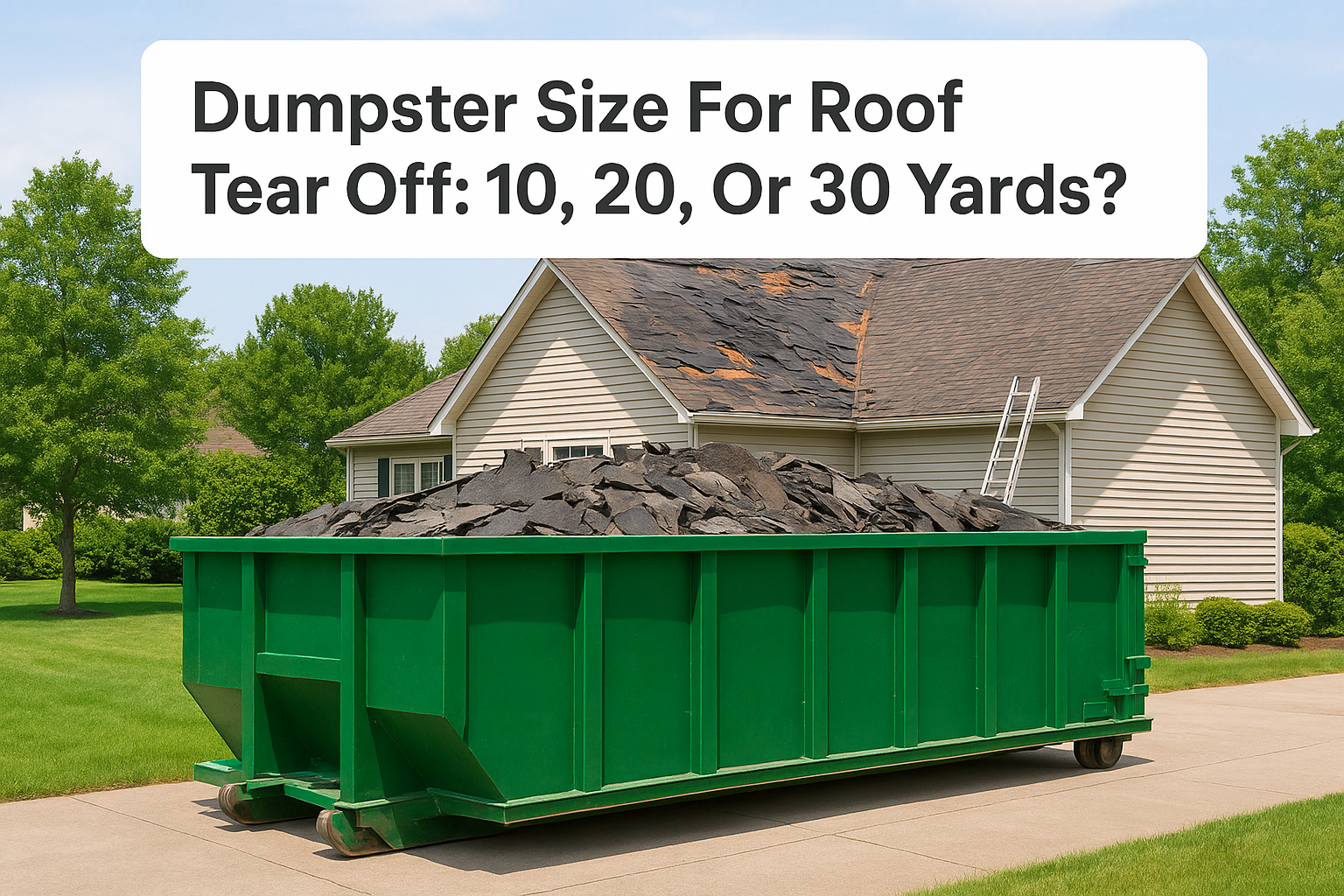 Dumpster Size For Roof Tear Off: 10, 20, Or 30 Yards?