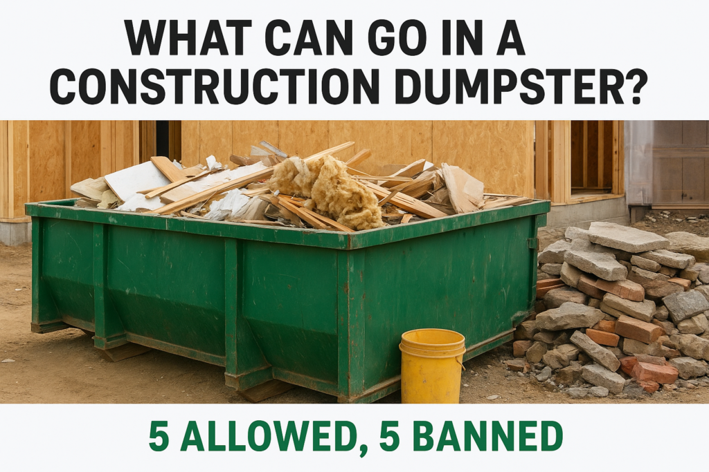 What Can Go In A Construction Dumpster? 5 Allowed, 5 Banned