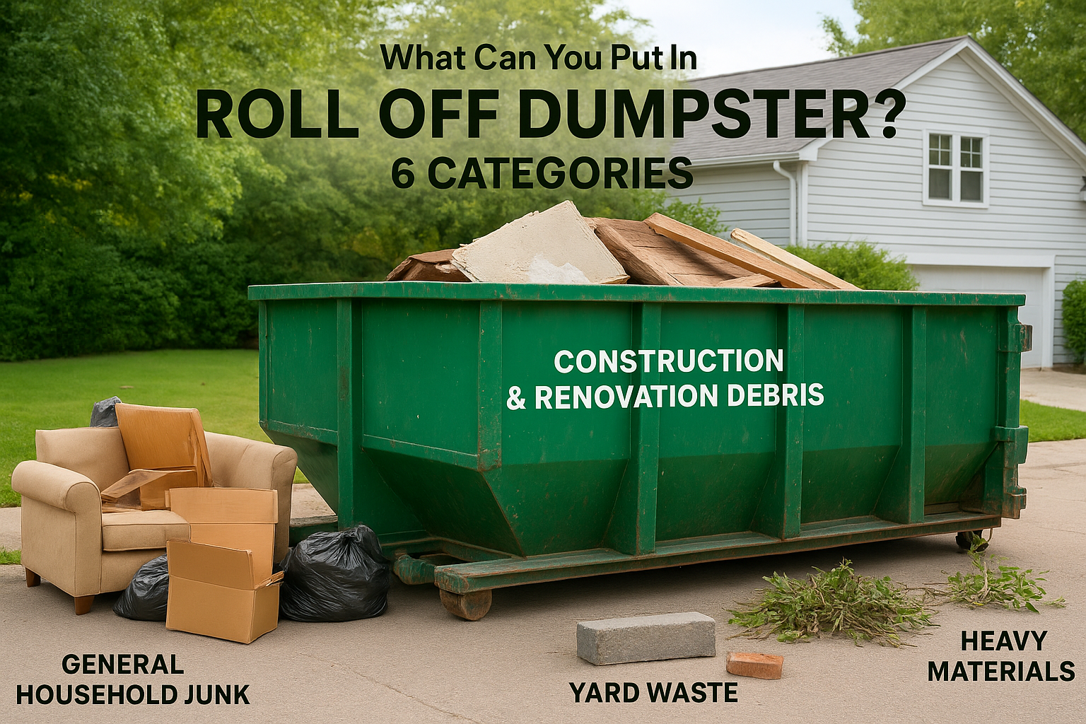 What Can You Put In A Roll Off Dumpster? 6 Categories