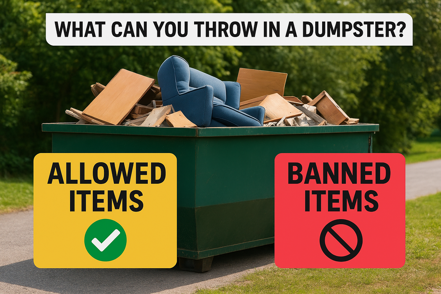 What Can You Throw in a Dumpster? Allowed Vs. Banned Items