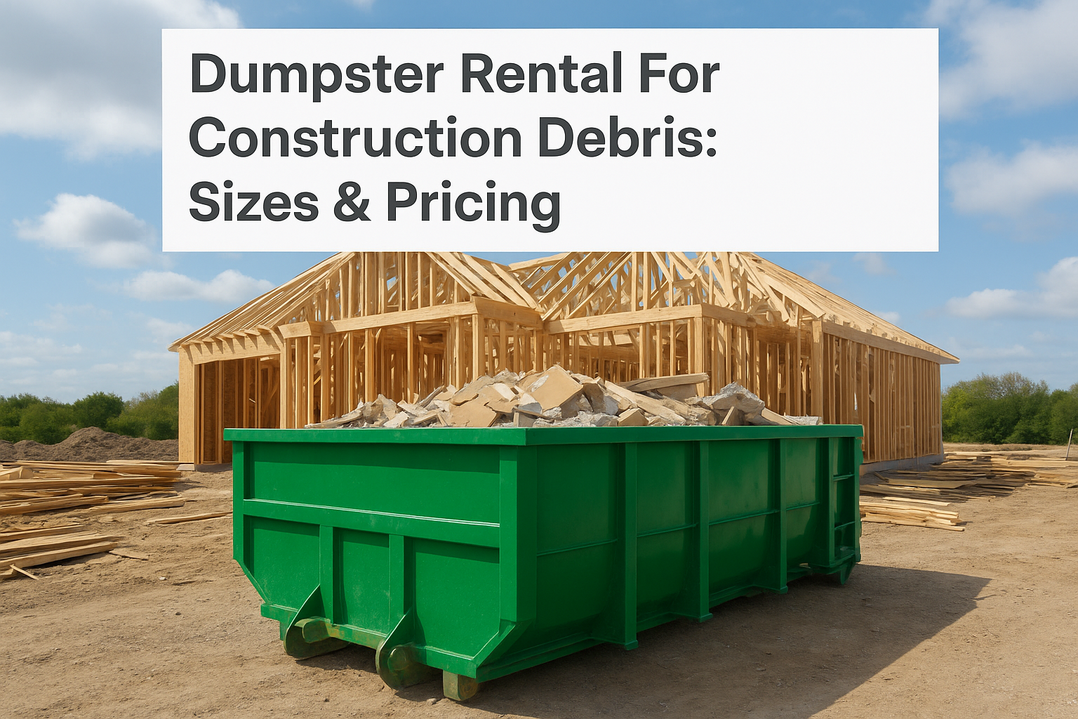 Dumpster Rental For Construction Debris: Sizes & Pricing