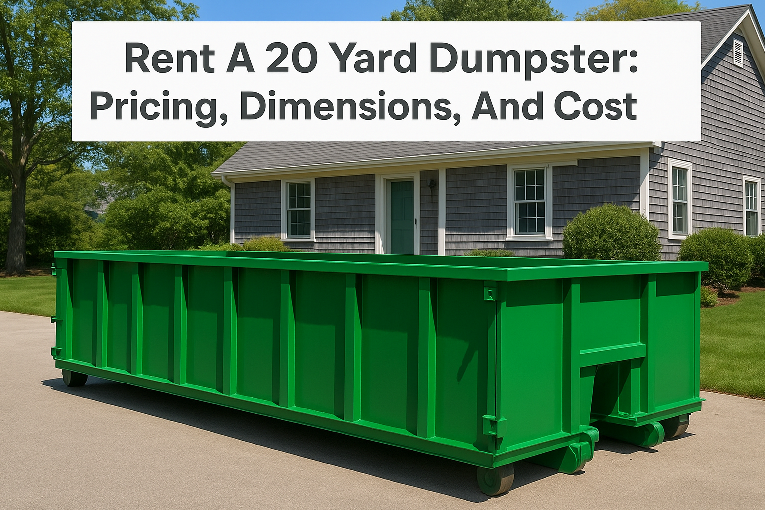 Rent A 20 Yard Dumpster: Pricing, Dimensions, And Cost Tips