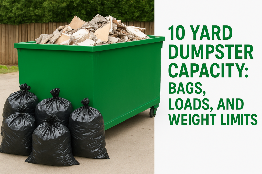 10 Yard Dumpster Capacity: Bags, Loads, And Weight Limits