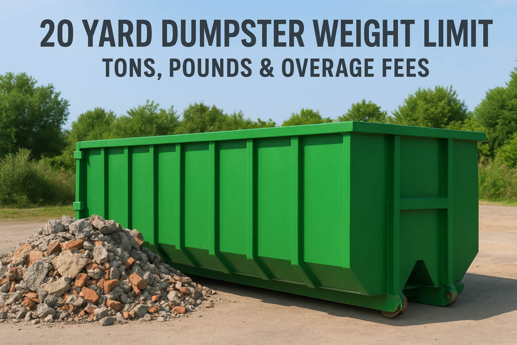 20 Yard Dumpster Weight Limit: Tons, Pounds & Overage Fees
