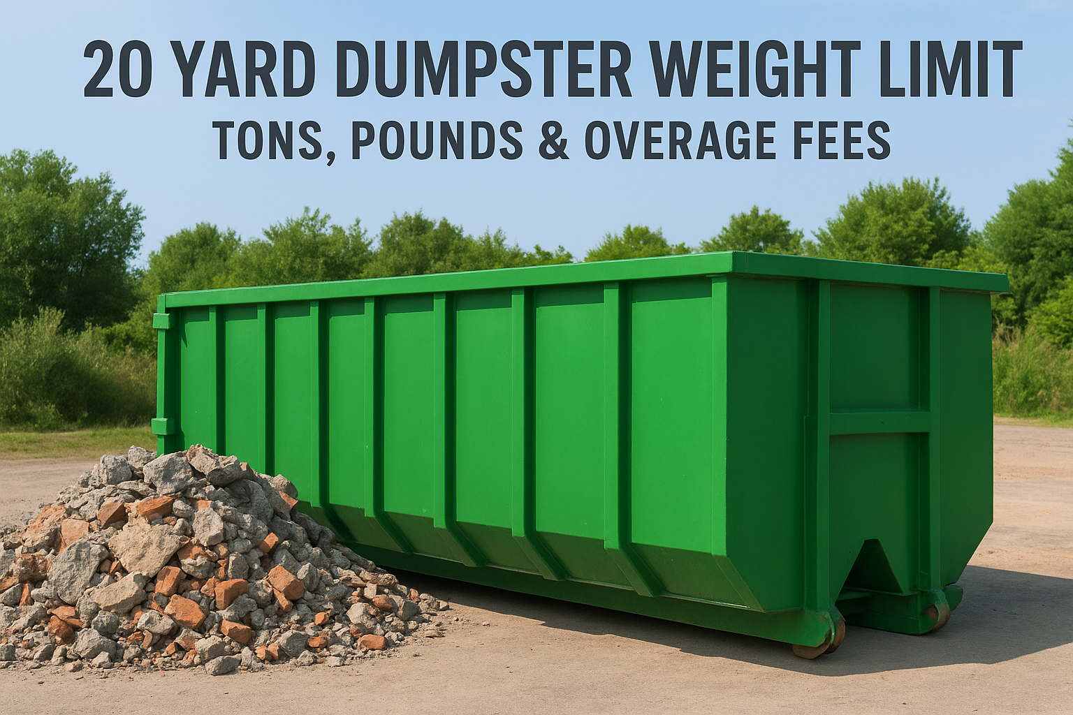 20 Yard Dumpster Weight Limit: Tons, Pounds & Overage Fees