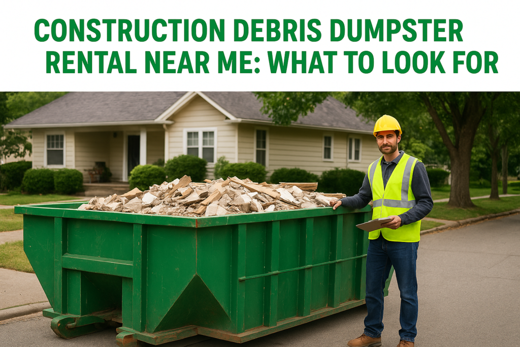 Construction Debris Dumpster Rental Near Me: What to Look For