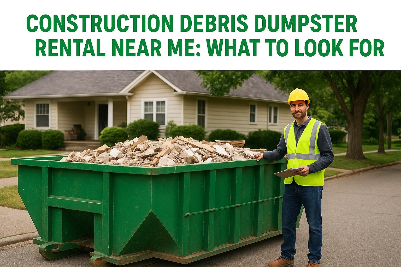 Construction Debris Dumpster Rental Near Me: What to Look For