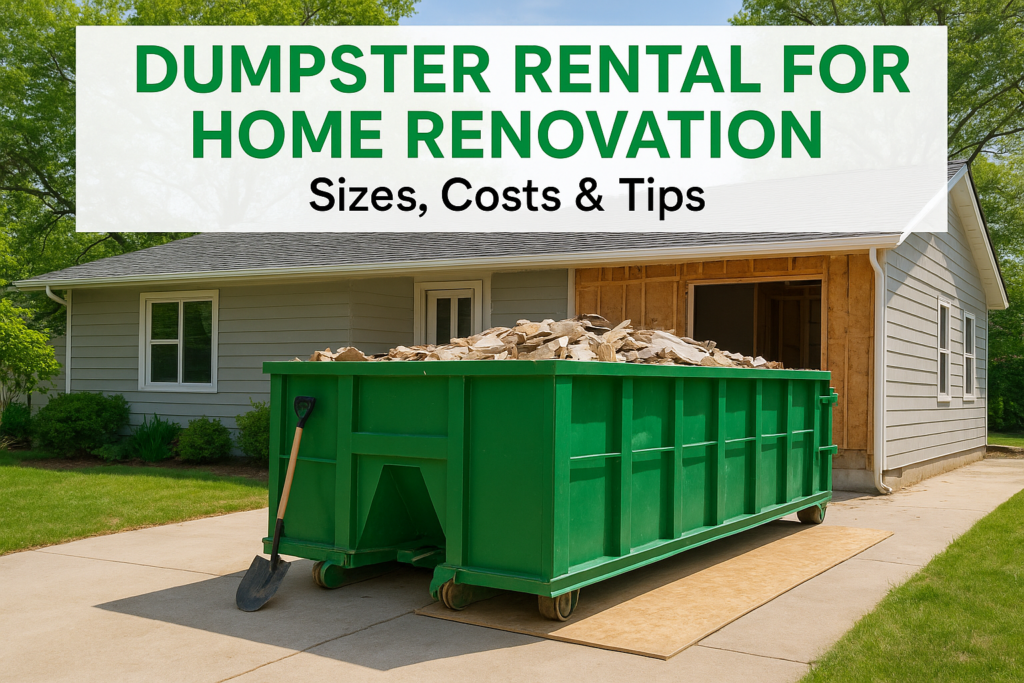 Dumpster Rental for Home Renovation: Sizes, Costs & Tips