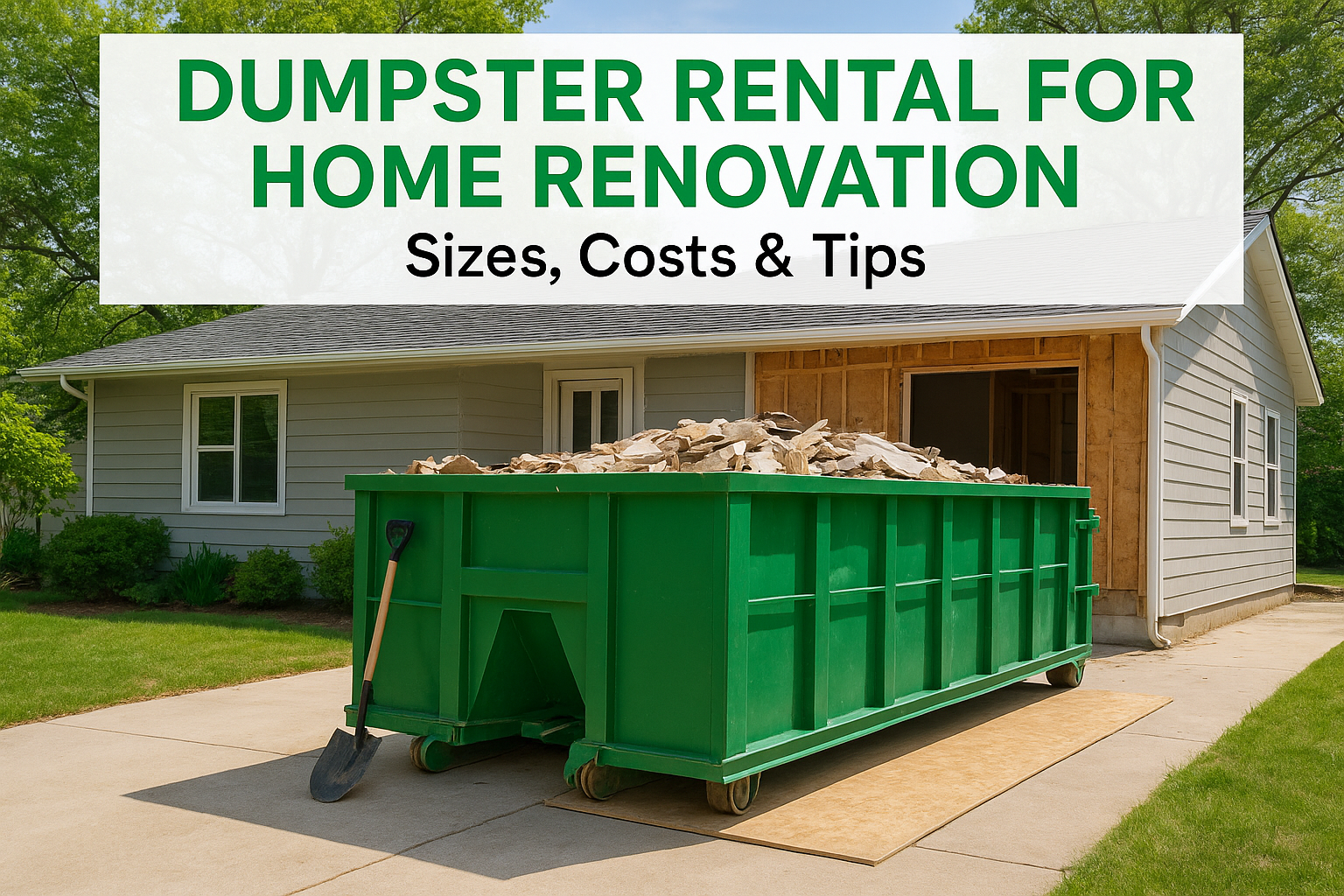 Dumpster Rental for Home Renovation: Sizes, Costs & Tips
