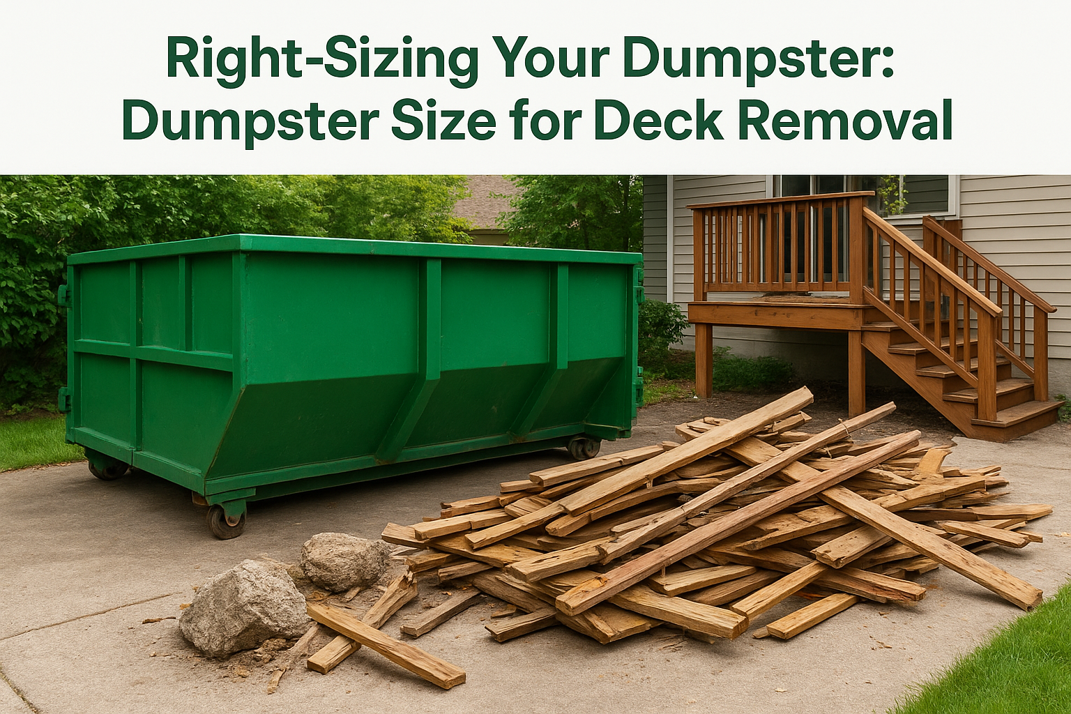 Right-Sizing Your Dumpster: Dumpster Size for Deck Removal