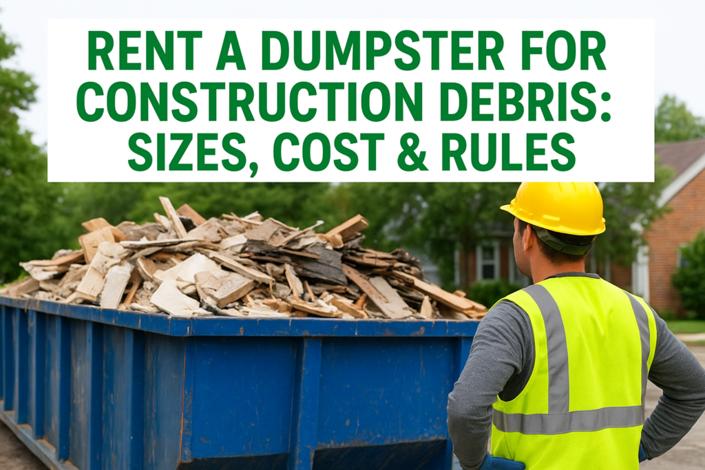 Rent a Dumpster for Construction Debris: Sizes, Cost & Rules