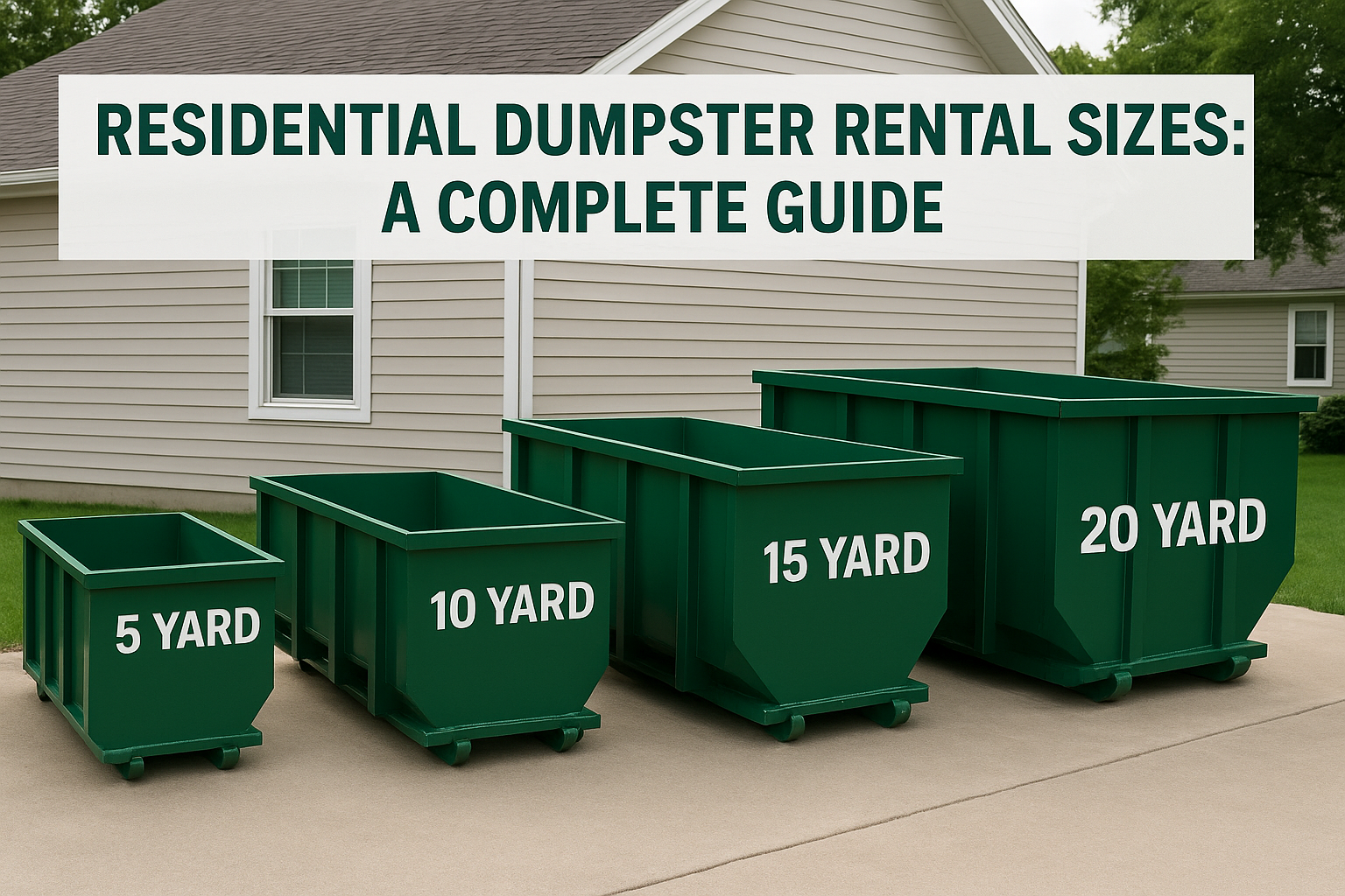 Residential Dumpster Rental Sizes: A Complete Guide
