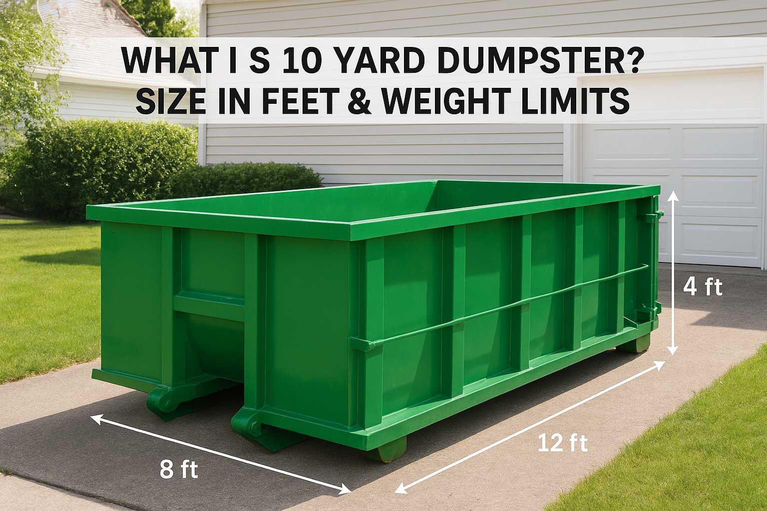 What Is A 10 Yard Dumpster? Size In Feet & Weight Limits